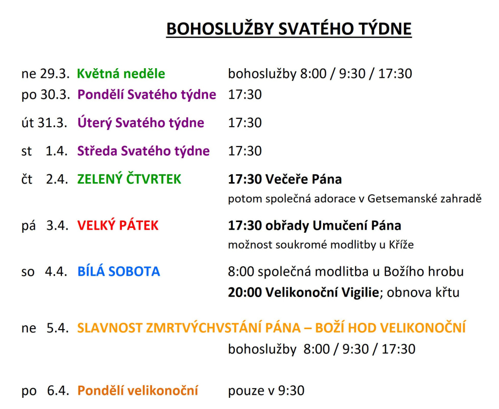 Program SVATÉHO TÝDNE v našem kostele