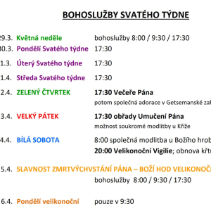 Program SVATÉHO TÝDNE v našem kostele