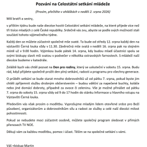 Pozvání na Celostátní setkání mládeže